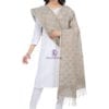 Woven Banarasi Cotton Silk Jacquard Dupatta in Off White 6