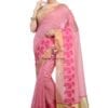Woven Banarasi Chanderi Cotton Saree in Pink 10