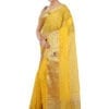 Woven Banarasi Cotton Silk Saree in Yellow 12