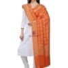 Handloom Banarasi Pure Muga Silk Dupatta in Orange 5