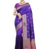 Banarasi Pure Katan Silk Handloom Saree in Indigo 13