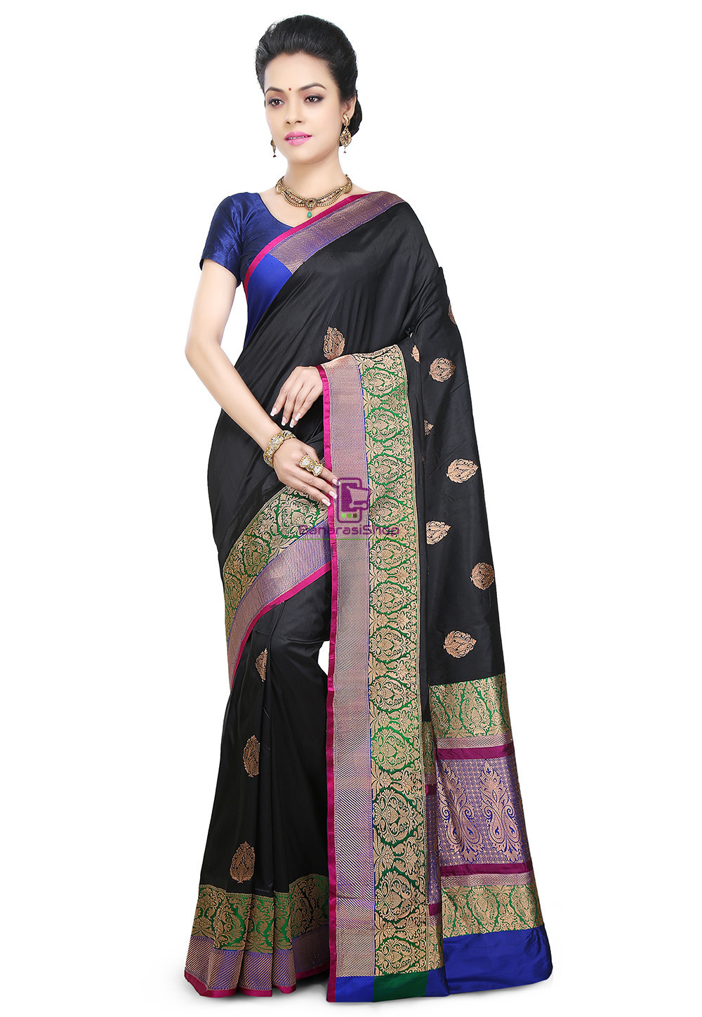 Banarasi Pure Katan Silk Handloom Saree in Black 1