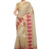 Woven Banarasi Cotton Silk Saree in Light Beige 11