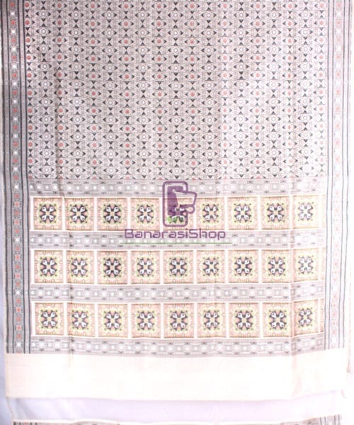 Handwoven Pure Banarasi Jamdani Katan Silk Saree in Natural Color 5