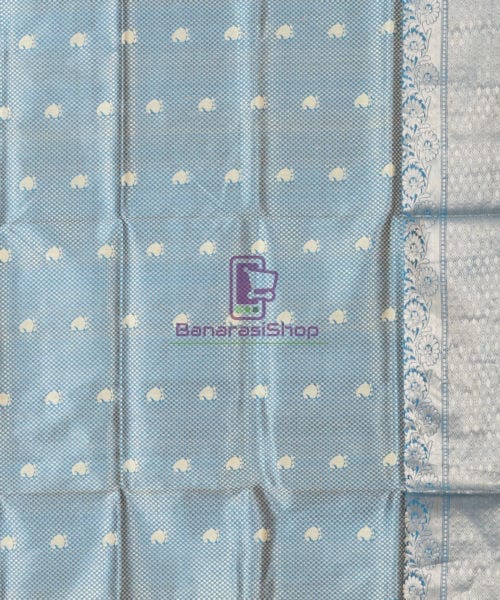 Banarasi Pure Katan Silk Handloom Blue Silk Saree 6