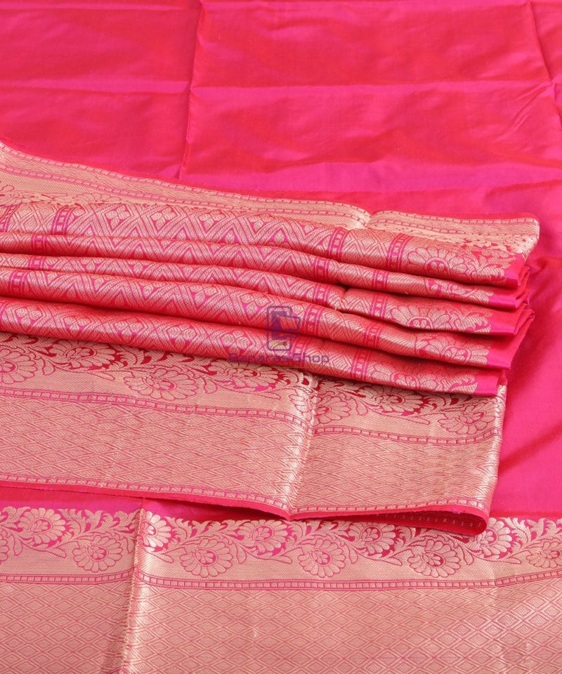 Banarasi Pure Katan Silk Handloom Pink Saree 4