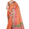 Banarasi Cotton Silk Saree in Orange 9