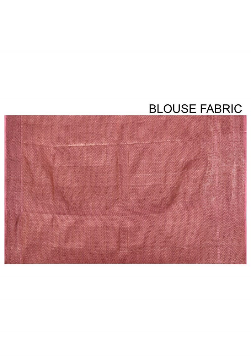 Pure Tussar Silk Banarasi Saree in Pink 3