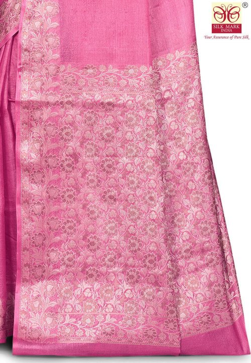 Pure Tussar Silk Banarasi Saree in Pink 5