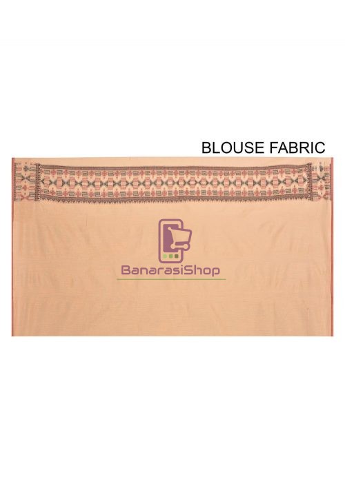 Woven Banarasi Cotton Silk Saree in Beige 6