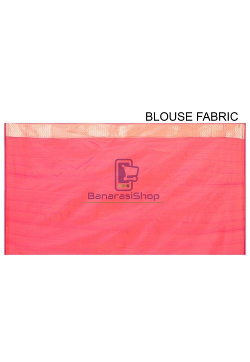 Pure Banarasi Katan Silk Handloom Saree in Fuchsia and Orange Dual Tone 7