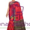 Pure Banarasi Katan Silk Handloom Saree in Fuchsia and Orange Dual Tone 13