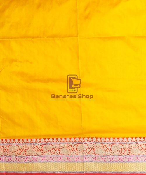 Banarasi Pure Katan Silk Handloom Yellow Saree 7