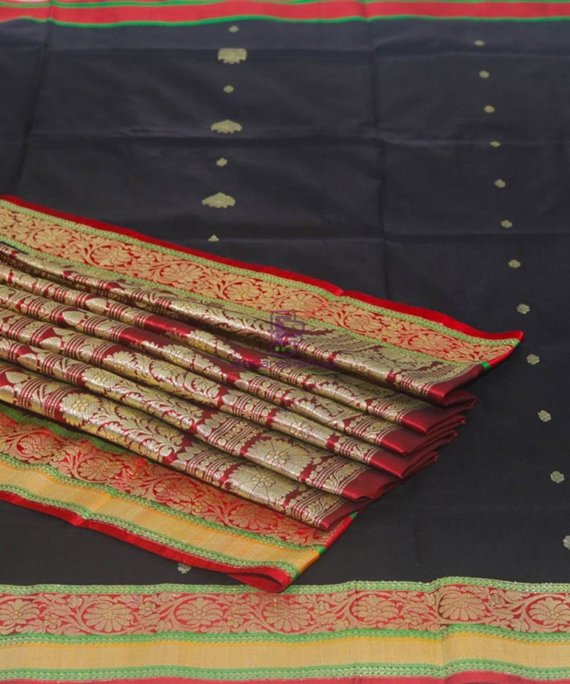 Banarasi Pure Katan Silk Handloom Black Saree 1