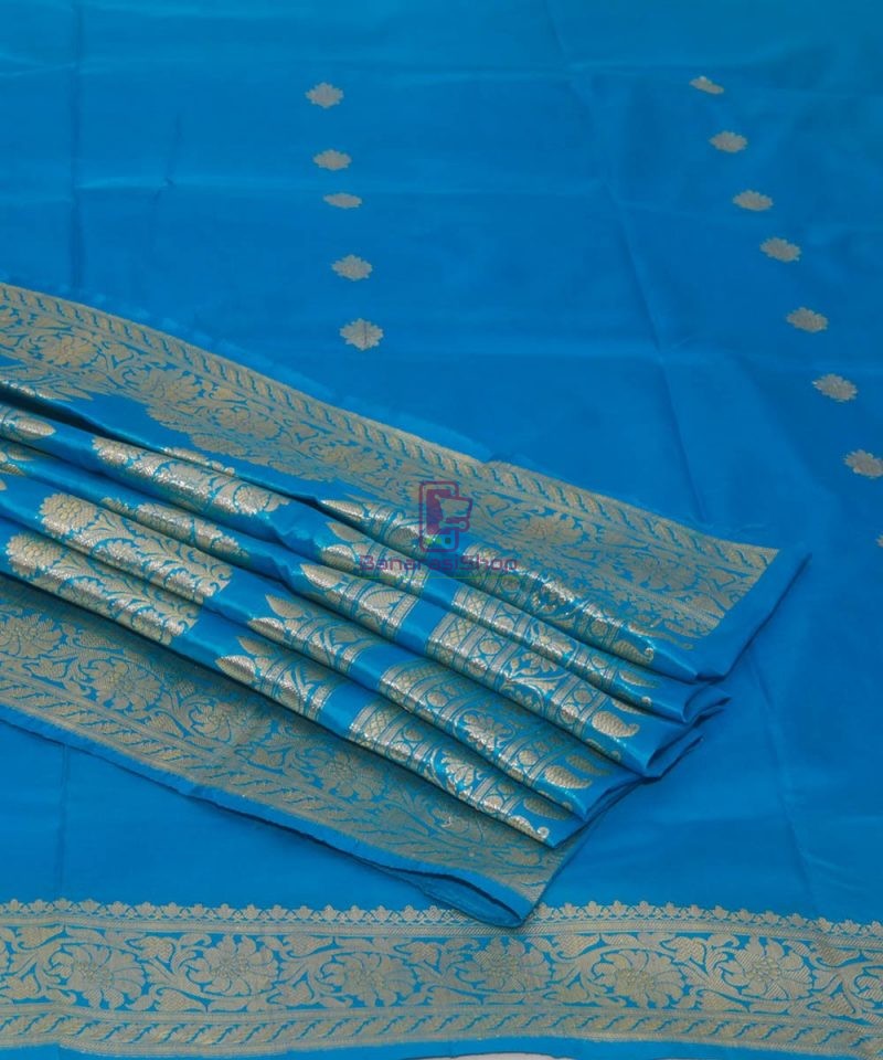 Banarasi Pure Katan Silk Handloom Sky Blue Saree 1
