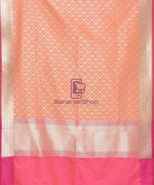 Woven Banarasi Art Silk Dupatta in Peach Pink 3