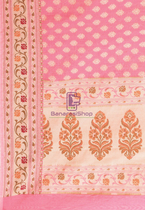 Woven Banarasi Cotton Silk Saree in Yellow 6