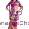 Woven Banarasi Cotton Silk Saree in Purple 9