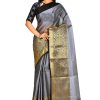Woven Banarasi Tissue Saree in Grey 11