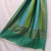 Woven Banarasi Handloom Pure Munga Silk Dupatta in Blue green striped 5