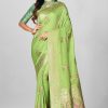 Woven Banarasi Silk Saree in Light Green 11