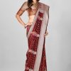 Woven Banarasi Cotton Silk Saree in Maroon 12